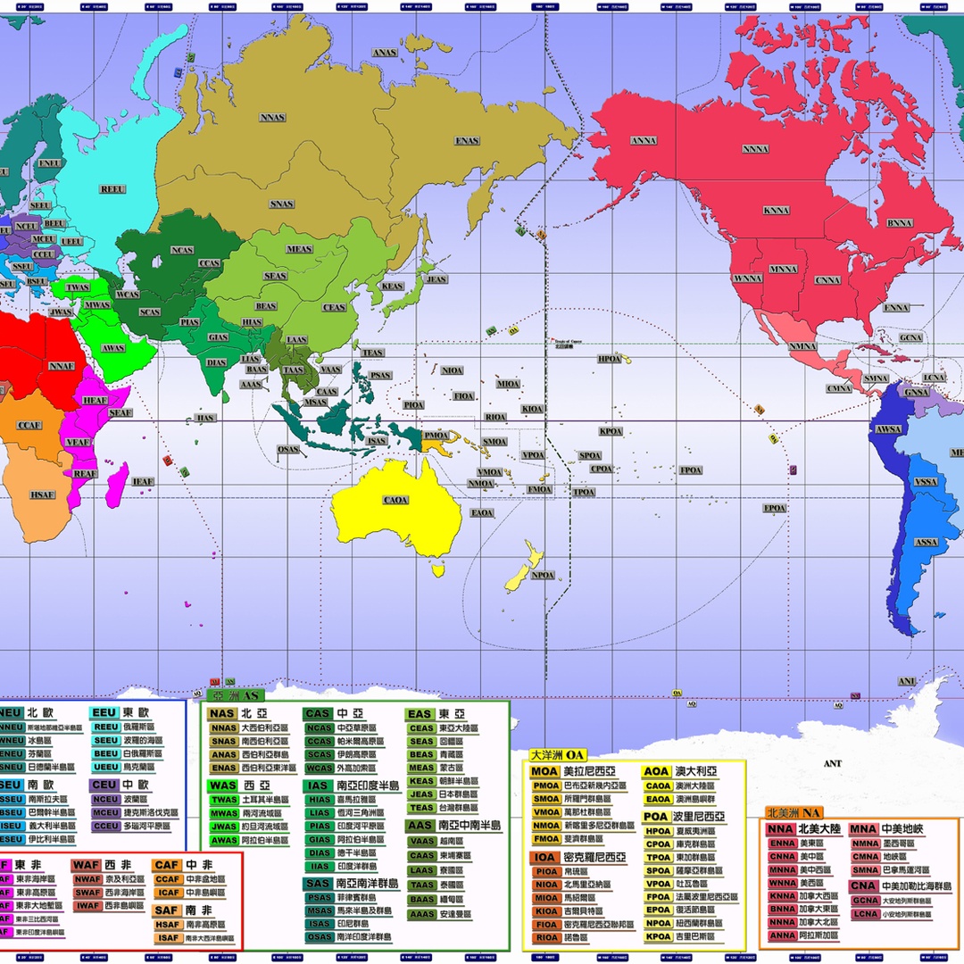 喜鵲世界卡好玩世界地理區代碼地圖