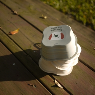 Pets PaRK | 狗狗自己揹摺疊碗－灰／米