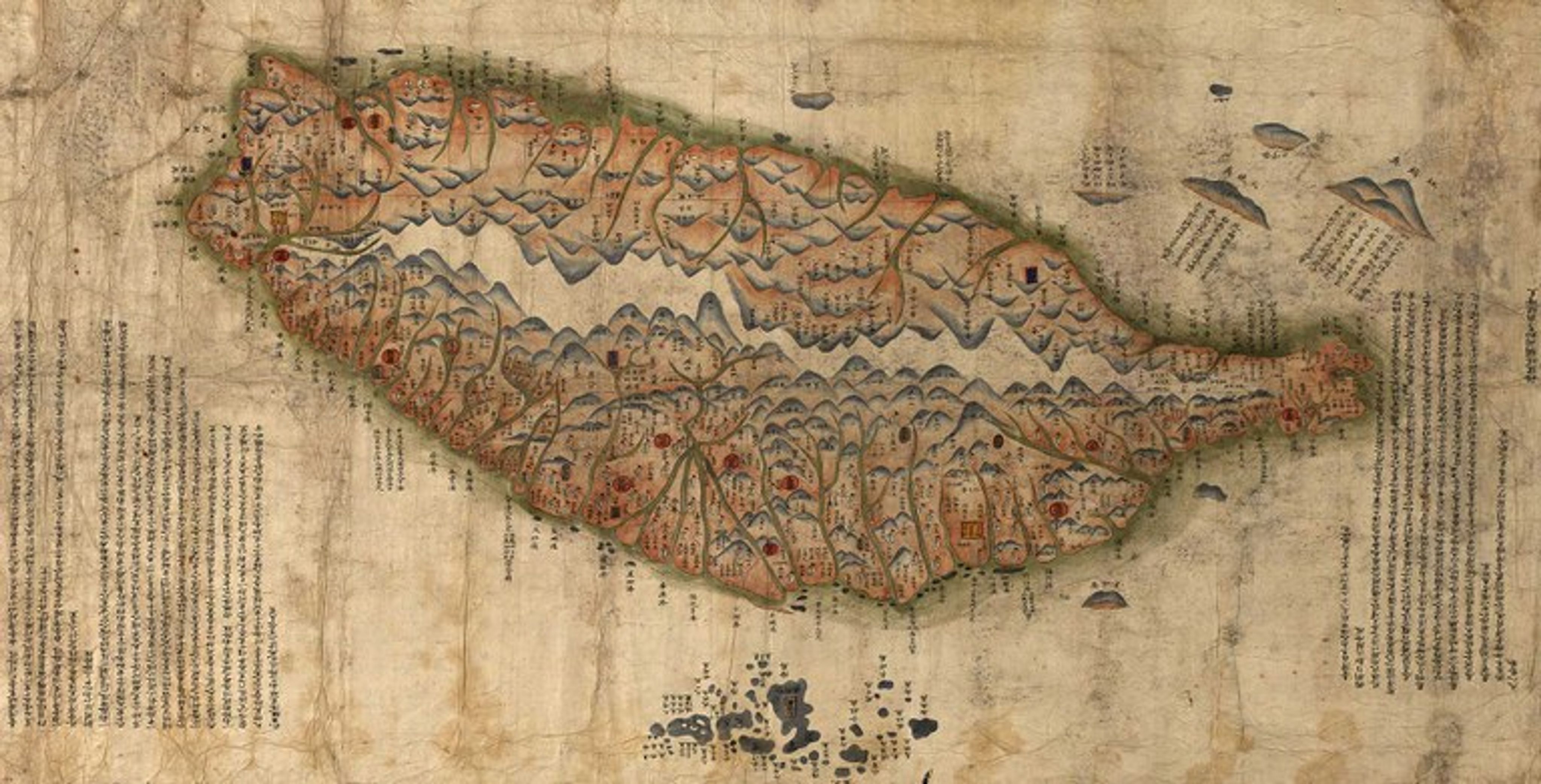 <p>「原住民族歷史與社會議題教學資源網站」首頁的1880年臺灣前後山全圖，來源：<a href="http://digitalatlas.asdc.sinica.edu.tw/map_detail.jsp?id=A103000058" rel="noopener noreferrer" target="_blank" style="color: rgb(0, 0, 0);">數位方輿</a></p>