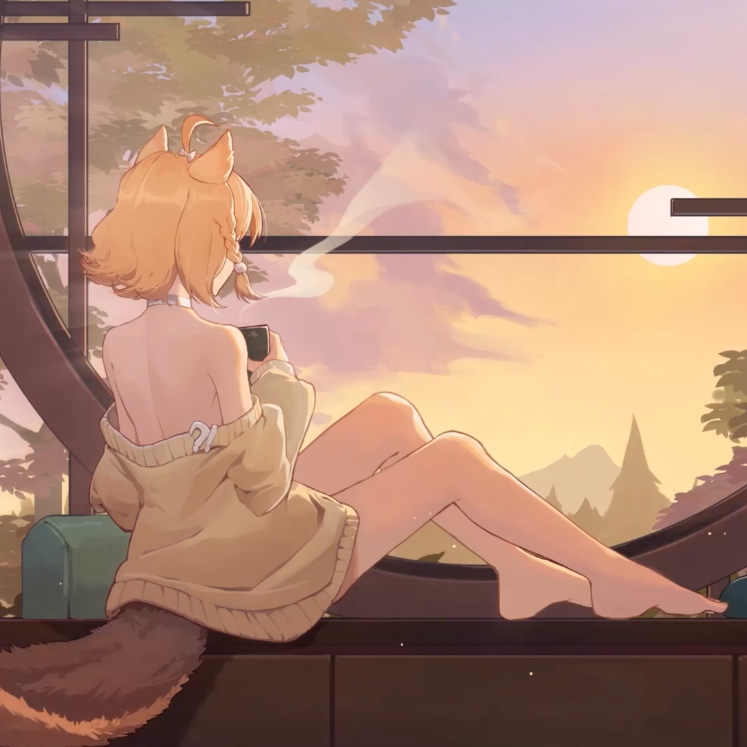 【橙Yuzumi】 動態電子桌布-夕風の囁き