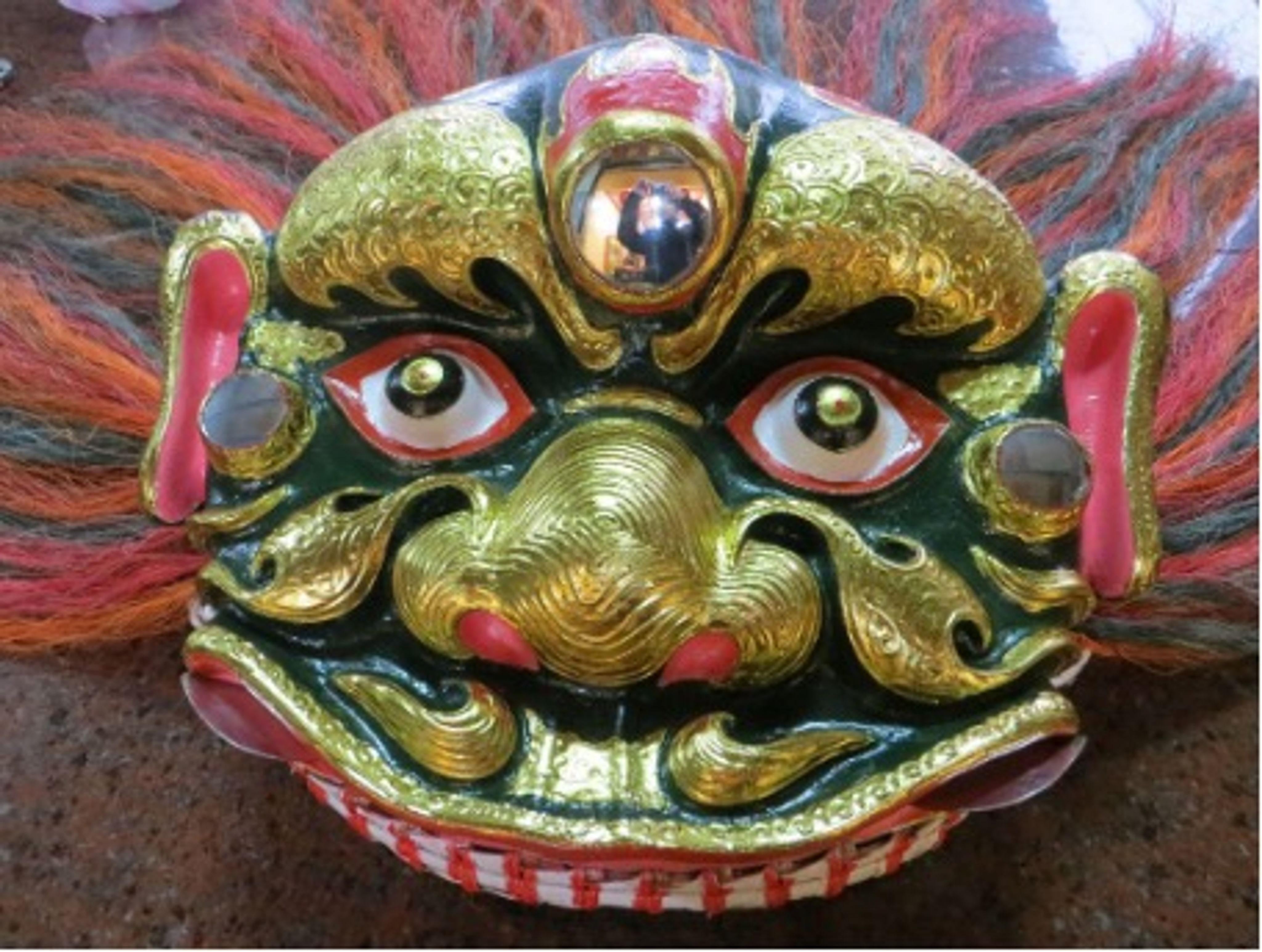 <p>圖3	北投保德宮的番仔獅，獅面的特寫（梁廷毓攝影）</p>
