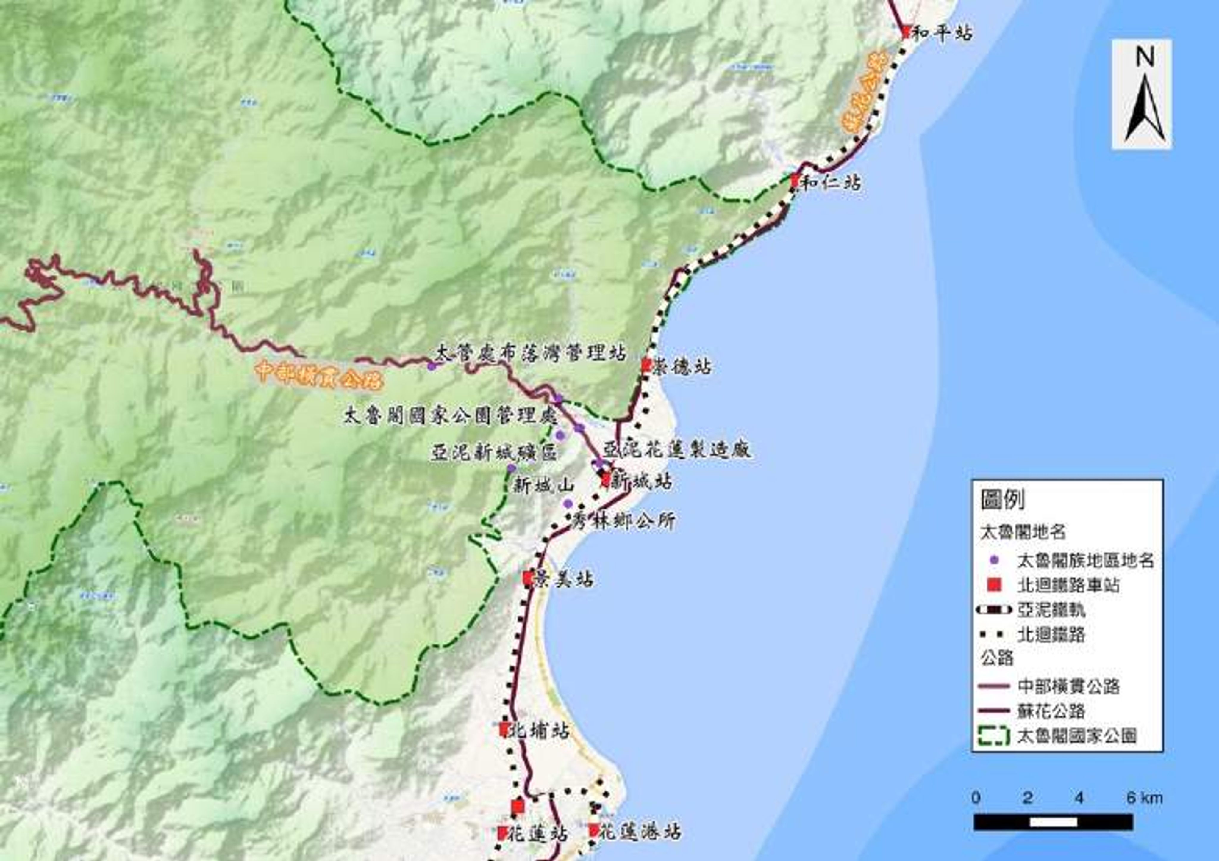 <p><span style="background-color: transparent;">圖二:亞洲水泥花蓮廠與交通運輸基礎設施網絡圖(林靖修2017年繪)</span></p>