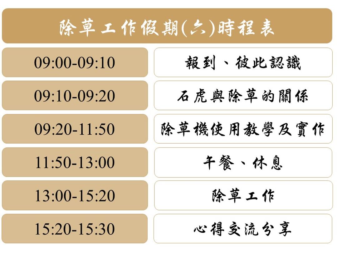 <p>可能依現場狀況進行調整</p>