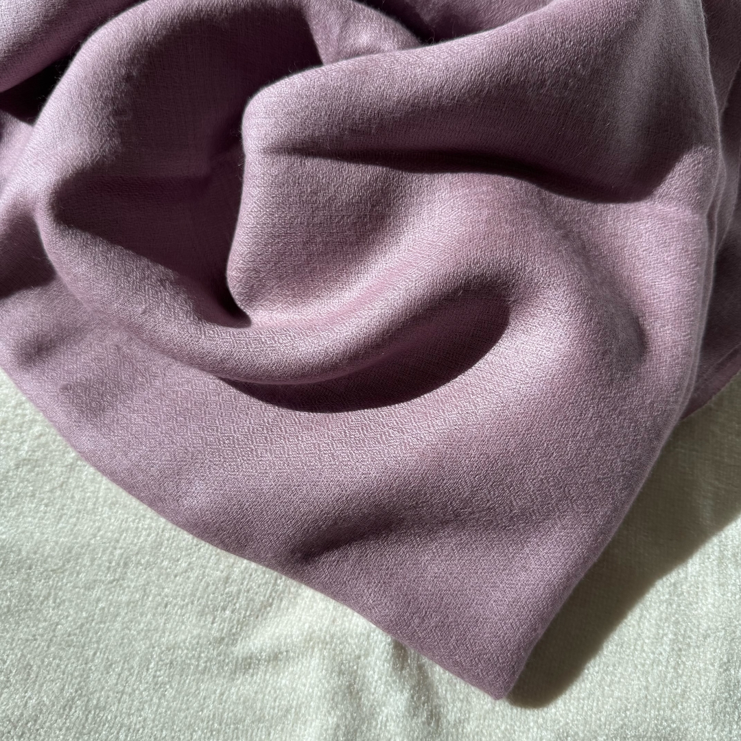 奶霜紫_手工純羊絨圍巾 (現貨)