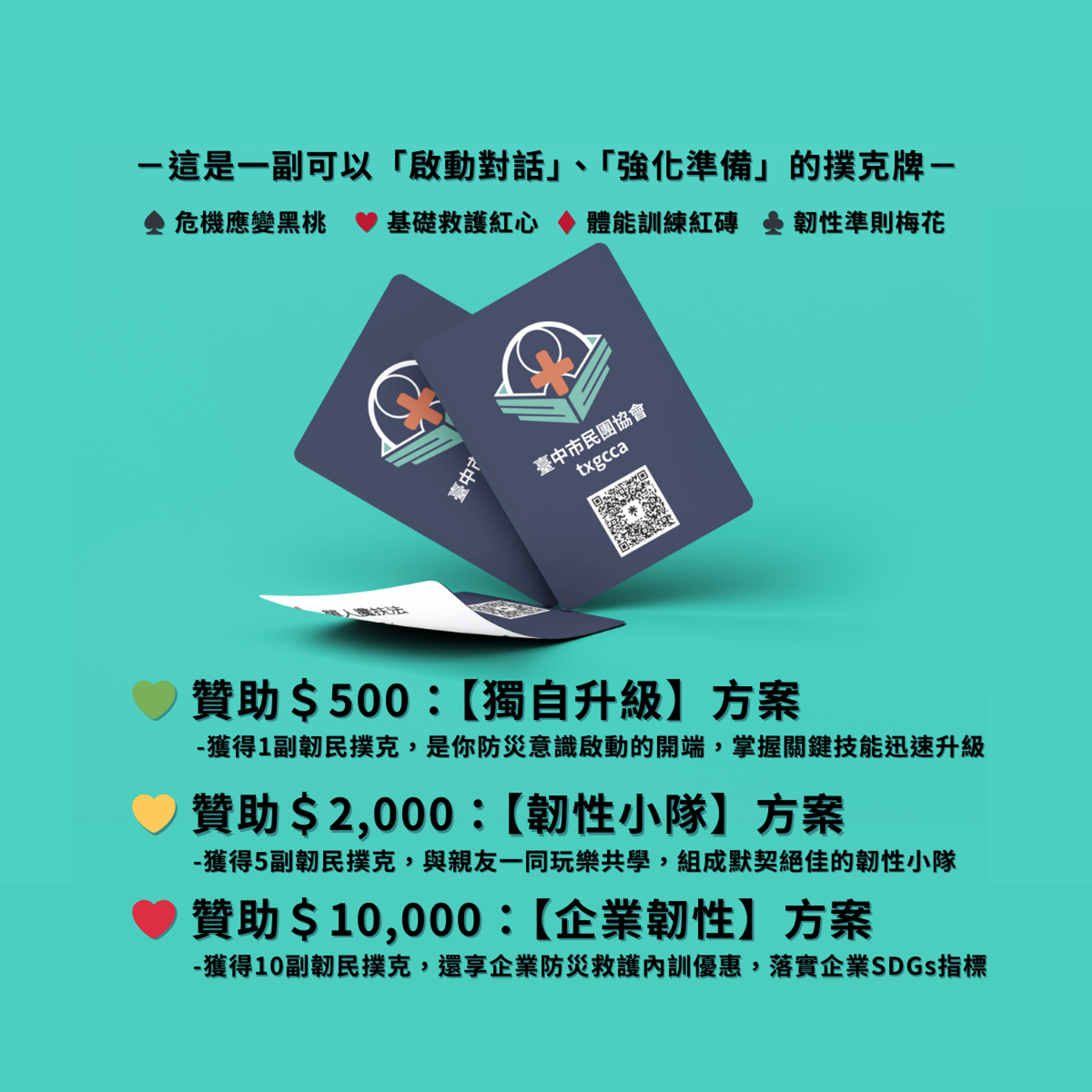 韌民撲克｜捐贈指定金額即可獲得韌性+10小物| 社團法人臺中市民團協會