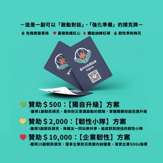 韌民撲克｜捐贈指定金額即可獲得韌性+10小物