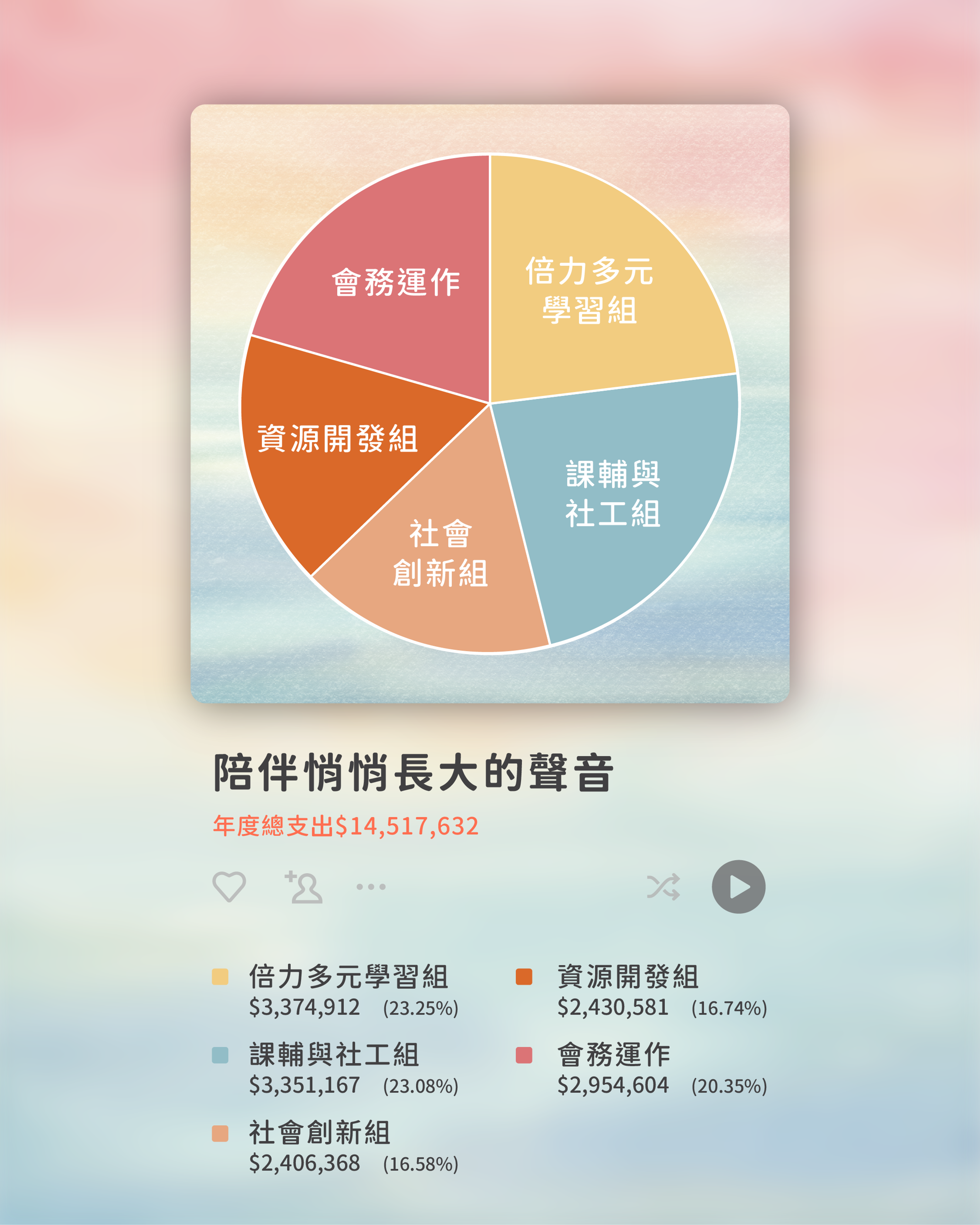 <p>2024 年耕水小子支出分佈圖</p>