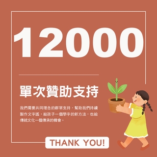 贊助支持12,000元