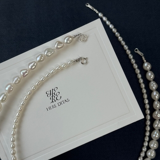 HERE DITAS PEARL DOUBLE NECKLACE 銀項鍊組(預購)