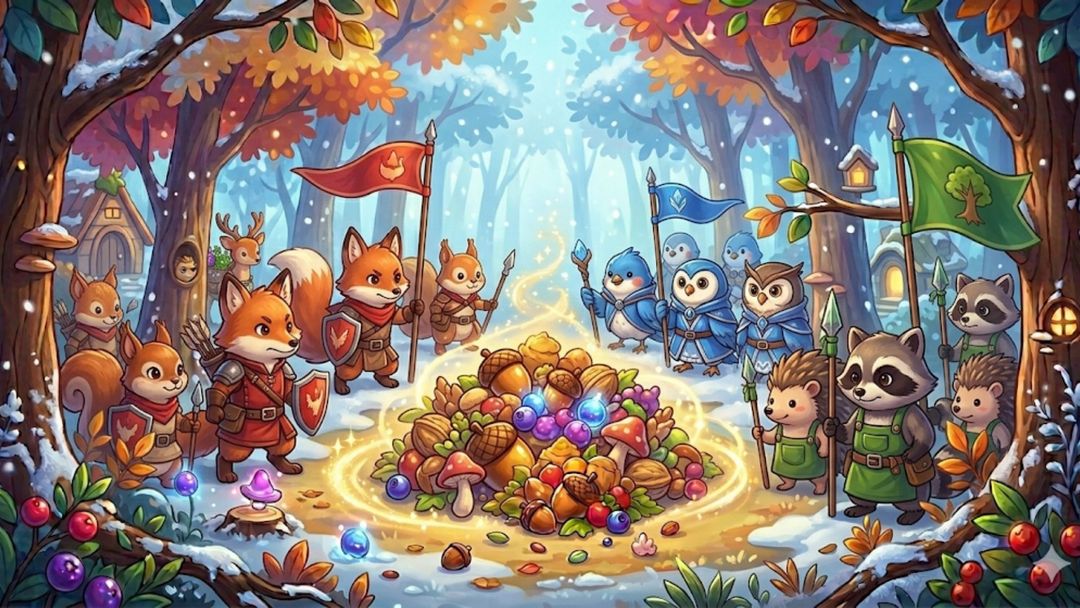 <p class="ql-align-center"><strong>森林裡三個國家的動物們發現</strong></p><p class="ql-align-center"><strong>今年的冬天來得特別早，家裡的糧食根本不夠吃！</strong></p><p class="ql-align-center"><strong>為了不被凍僵大家只能勇敢踏出舒適圈</strong></p><p class="ql-align-center"><strong>去爭奪更多能找到食物的領地！</strong></p>