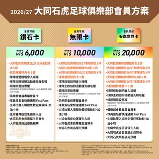 2026/27大同石虎俱樂部會員方案