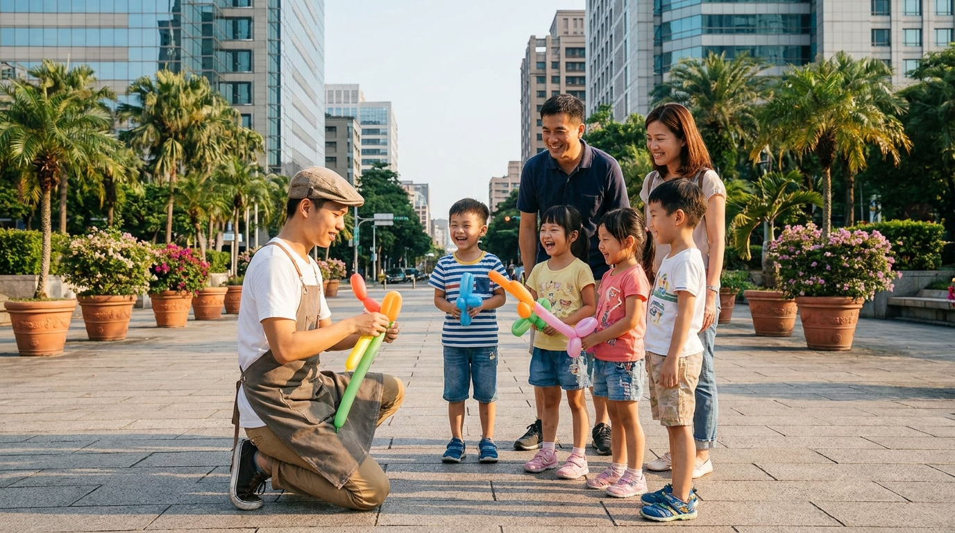 街頭表演的舞台是公共空間，所以每一塊場地都有人管、都要先申請。